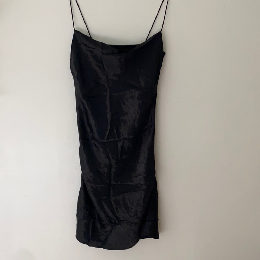 silk black mini dress